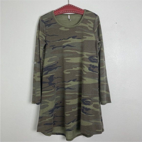Z Supply Long Sleeve Camo Dress Camouflage Size Small - Picture 2 of 16